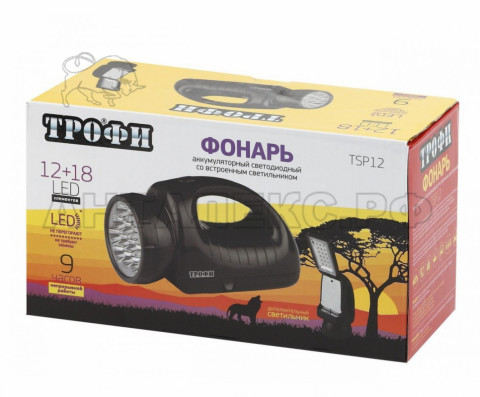 Фонарь Трофи TSP12, 12+18LED, ACCU