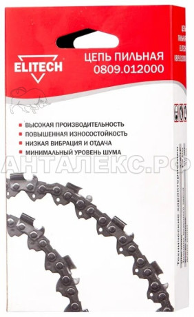 Цепь Elitech дл.35 см, шаг 3/8"LP, ширина паза 1,3 мм. 52 зубьев