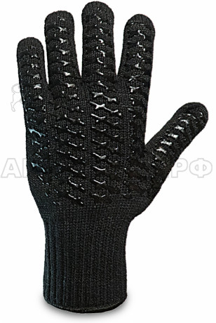 Перчатки ЗАХВАТ, чёрн, ХБ/силикон, антискользящие
