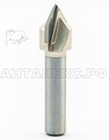 Фреза пазовая ELITECH , V-образная, 2 лезвия, хвостовик - 8 мм, ф11мм, длина -14мм, угол - 60°.