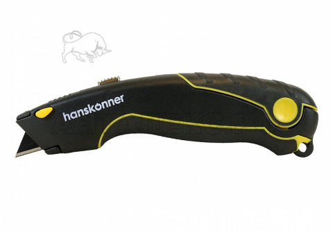 Нож Hanskonner, трапециевидное лезвие, 4 доп. лезвия, SK2, TPR рукоятка,