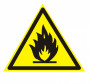 Знак :Пожароопасно! Легковоспламеняющиеся вещества