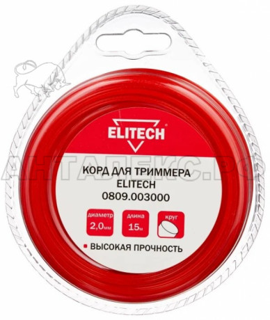 Леска Elitech 0809.003000 дл.15м толщ.2мм сеч.круг