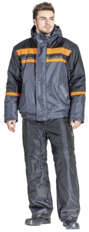 Куртка  ут. ИНЖЕНЕР укороч т.серая/черн/ор 52-54/3-4   100%ПЭ  СОП