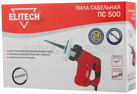 Пила сабельная Elitech ПС 500