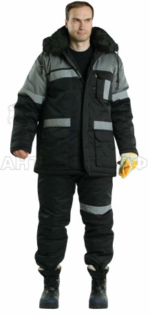 Костюм ут. РУДНИК,цвет:черн., серый (48-50/3-4)