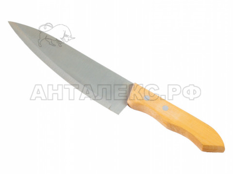 Нож поварской с деревянной ручкой 322/205мм ,сабельная заточка