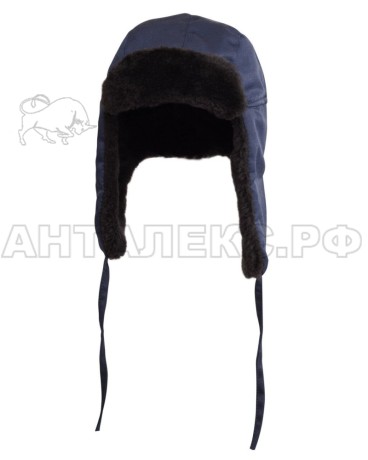 Шапка "Евро-ушанка", цв. т,синий р,56-58