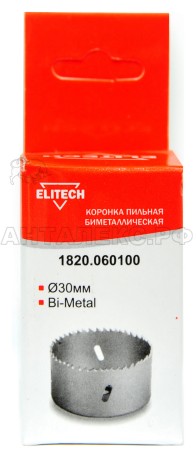 Цифенбор Elitech 1820.060100 , Bi-Metal, ?30мм.