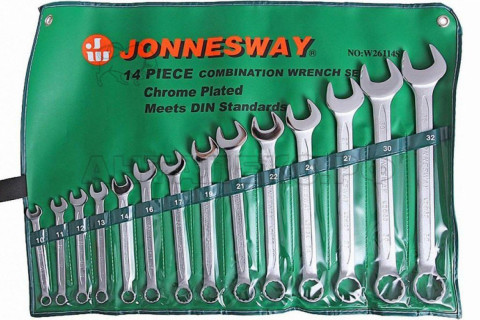 Набор ключей Jonnesway гаечных комбинированных в сумке,10-32 мм, 14предметов