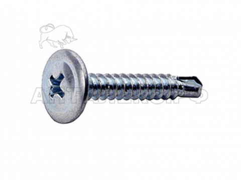 Саморезы прессшайба CMM-SD 3.5х11 СВЕРЛО  белый цинк