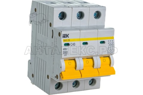 Выключатель автомат 3Р С40А 4,5кА (ВА47-29)