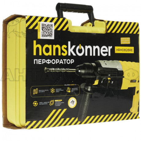 Перфоратор сетевой Hanskonner, 850Вт, 3 реж. 3,2Дж, 0-4800 уд/м, 0-1300об/м,4м рез кабедь