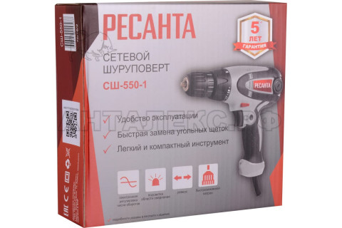 Сетевой шуруповерт СШ-550-1 Ресанта  75/16/2