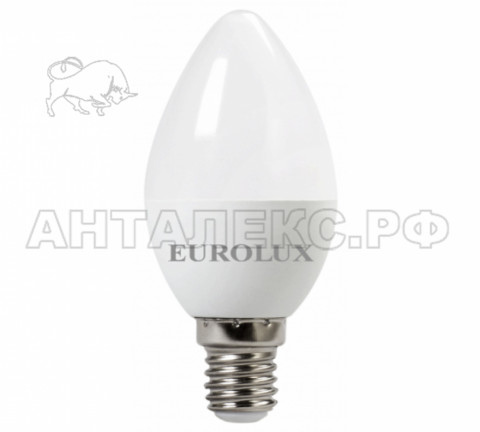 Лампа Eurolux, светодиодная LL-E-C37-7W-230-2,7K-E14 (свеча, 7Вт, тепл., Е14)