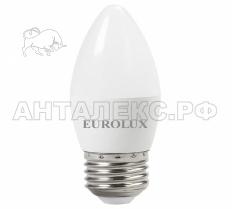 Лампа Eurolux, светодиодная LL-E-C37-6W-230-4K-E27 (свеча, 6Вт, нейтр., Е27)