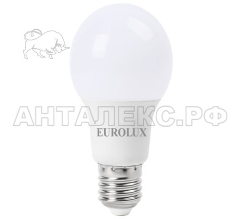 Лампа Eurolux, светодиодная LL-E-A60-9W-230-4K-E27 (груша, 9Вт, нейтр., Е27)