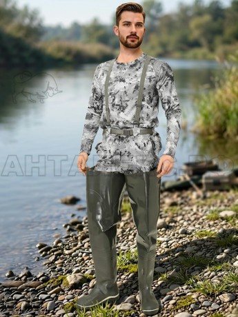 Сапоги  рыбацкие мужские  из ПВХ, цельнолитые , р.43