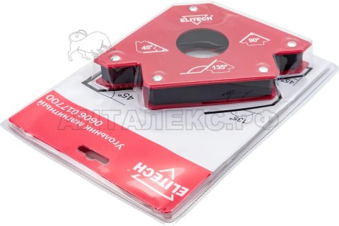 Уголок магнитный ELITECH 0606.017700, угол удержания 45,90,135 градусов до 35 кг