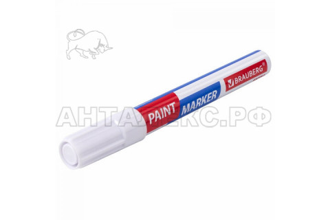 Маркер-краска лаковый EXTRA (paint marker) BRAUBERG 4мм,цвет БЕЛЫЙ (усиленная нитро-основа)