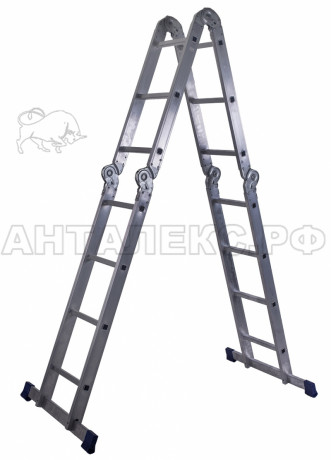 Лестница-трансформер STAIRS 2х3+2х4 ступеней алюминий