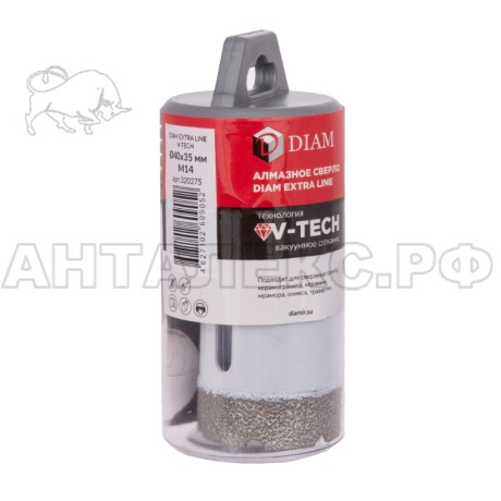 Сверло алмазное DIAM 40x35xМ14 Extra Line V-TECH (вакуум. спекание) керам, керамогран, гранит,мрамор