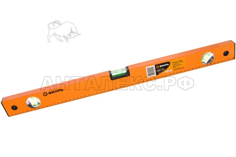 Уровень алюминиевый Вихрь 600 мм, фрезерованный, 3 глазка 73/11/4/2