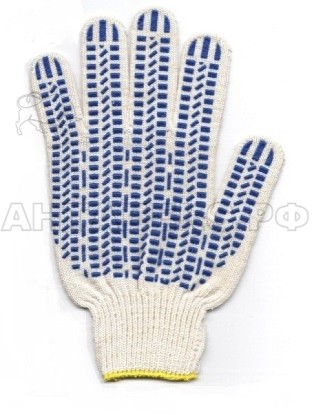 Перчатки 10 класс (4) с ПВХ  (эконом) стикерованные 1 пара./ 500