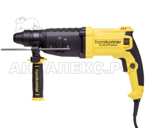 Перфоратор Hanskonner, HRH0928LRE, SDS+,1050 Вт,3 реж,3.5 Дж,0-5500 уд/м,0-1200 об/м,4м рез.каб.кейс