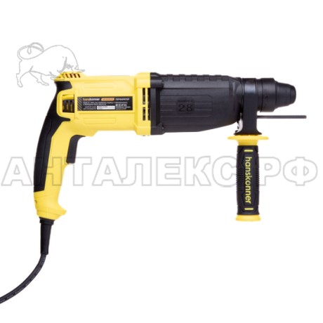 Перфоратор Hanskonner, HRH0928LRE, SDS+,1050 Вт,3 реж,3.5 Дж,0-5500 уд/м,0-1200 об/м,4м рез.каб.кейс