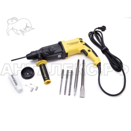 Перфоратор Hanskonner, HRH0928LRE, SDS+,1050 Вт,3 реж,3.5 Дж,0-5500 уд/м,0-1200 об/м,4м рез.каб.кейс