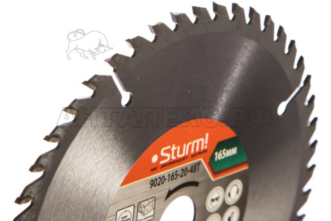 Пильный диск Sturm!, размер 165x20/16x48 зубьев, твердосплавные напайки