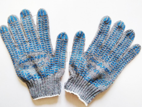 Перчатки трикотажные с ПВХ  Протектор МИНИ цв.сер. АнтАлекс