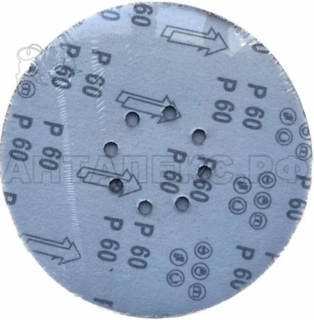 Круг шлифовальный абразивный NUMBER ONE NWS6010-SL-9060, d=225мм, зерно 60, 8-ОТВЕРСТИЙ