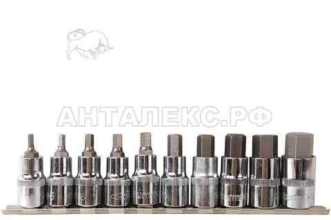 Набор головок Sturm!, 1/2" 55мм Hex 10шт  4, 5, 6, 7, 8, 10, 12, 14, 17, 19 S2