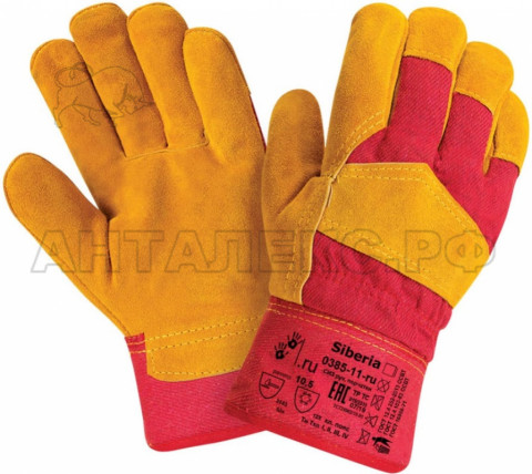 ШТРИХКОД Перчатки утепленные 2Hands (Siberia) 0385-11-ru, р-р 10,5, спилок КРС/смес. ткань/иск.мех