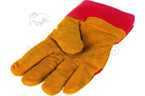 ШТРИХКОД Перчатки утепленные 2Hands (Siberia) 0385-11-ru, р-р 10,5, спилок КРС/смес. ткань/иск.мех