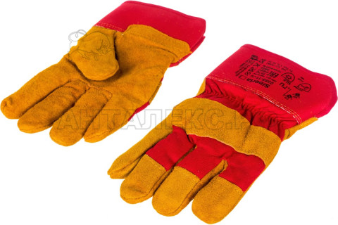 ШТРИХКОД Перчатки утепленные 2Hands (Siberia) 0385-11-ru, р-р 10,5, спилок КРС/смес. ткань/иск.мех