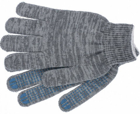 Перчатки 10 класс (6) с ПВХ, серые БЕЗ СТИКЕРА, 10/ 300