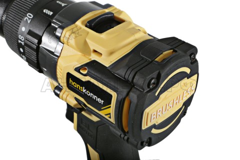 Дрель акк б/щ удар. Hanskonner,HCD18165BLI, 18В, 1BatterySystem,165Нм,1х4.0Ач,1х2.0Ач,13мм,кейс