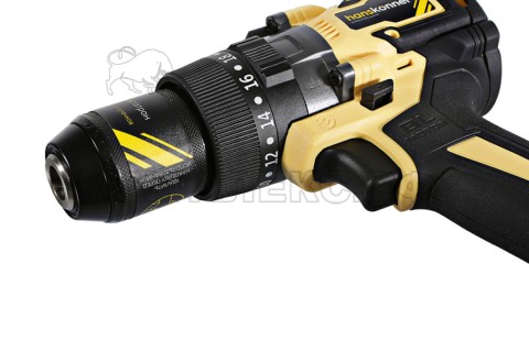 Дрель акк б/щ удар. Hanskonner,HCD18165BLI, 18В, 1BatterySystem,165Нм,1х4.0Ач,1х2.0Ач,13мм,кейс