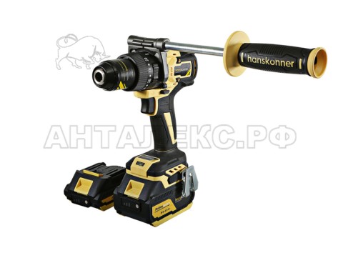 Дрель акк б/щ удар. Hanskonner,HCD18165BLI, 18В, 1BatterySystem,165Нм,1х4.0Ач,1х2.0Ач,13мм,кейс