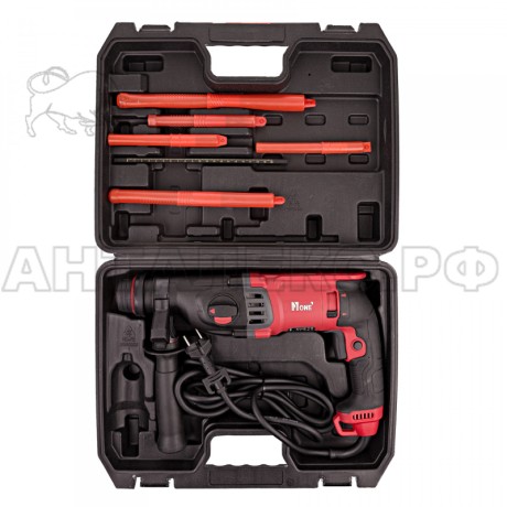 Перфоратор NUMBER ONE EH 900/25-2 (3-х реж,3,2Дж,900Вт,24мм бетон, SDS+,предохр.муфт,набор буров,)