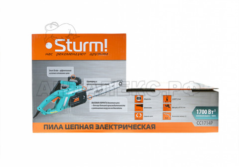 Пила электрическая цепная Sturm!, CC1714P, поперечный двигатель, 1.7 кВт, шина 14"(355 мм)