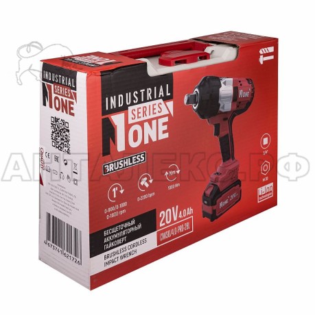 Гайковерт акк.бесщ. NUMBER ONE INDUSTRIAL CIW30/4,0-PRO-2BL(20V.4.0Ah,Max1000Nm,рег.об,реверс,2АКК)