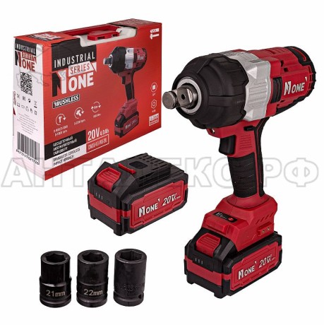 Гайковерт акк.бесщ. NUMBER ONE INDUSTRIAL CIW30/4,0-PRO-2BL(20V.4.0Ah,Max1000Nm,рег.об,реверс,2АКК)