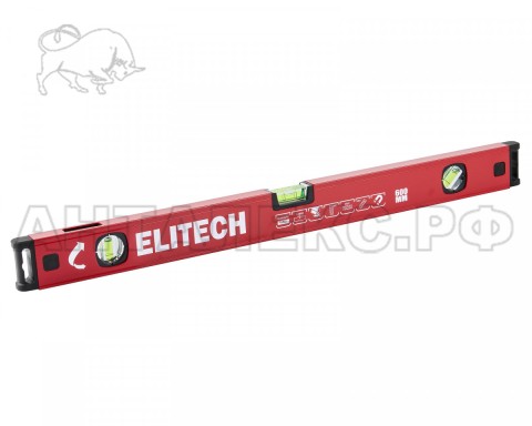 Уровень пузырьковый/магнитный ELITECH 320102, дл.600мм, 3 глазка,код 207193
