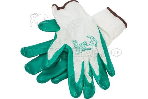Перчатки нейлон. с нитриловым покрыт. цв ЗЕЛ. LUX