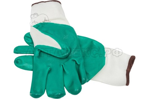 Перчатки нейлон. с нитриловым покрыт. цв ЗЕЛ. LUX
