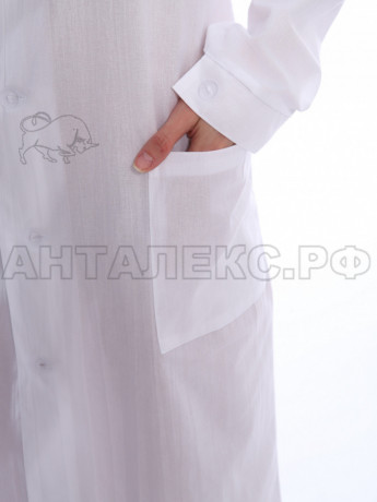 Халат медицинский женский бязь ГОСТ, белый ( 52-54/182-188 )